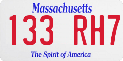 MA license plate 133RH7