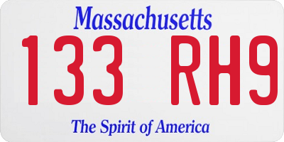 MA license plate 133RH9