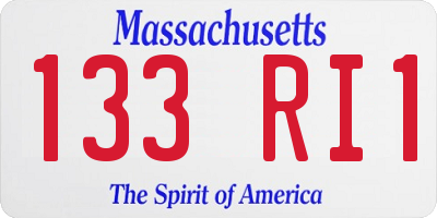 MA license plate 133RI1