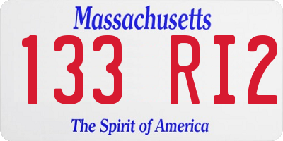 MA license plate 133RI2