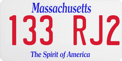 MA license plate 133RJ2