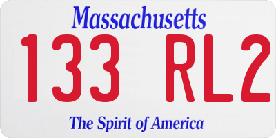 MA license plate 133RL2