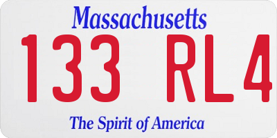 MA license plate 133RL4