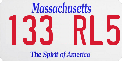 MA license plate 133RL5