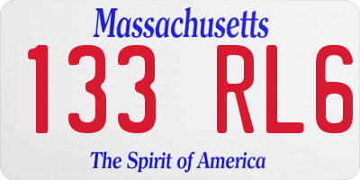 MA license plate 133RL6