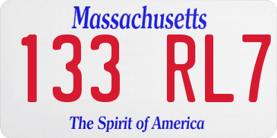 MA license plate 133RL7