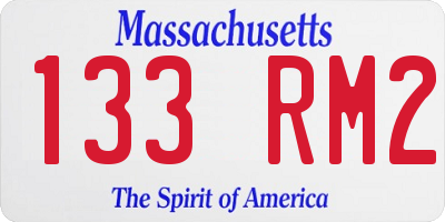 MA license plate 133RM2