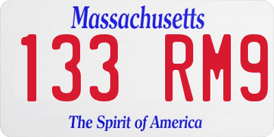 MA license plate 133RM9