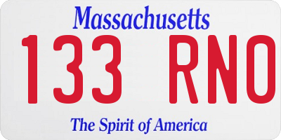 MA license plate 133RN0