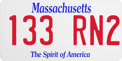 MA license plate 133RN2