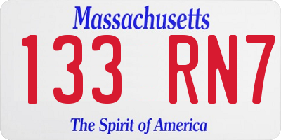 MA license plate 133RN7