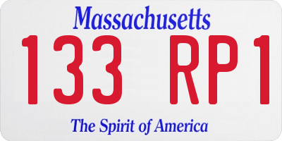 MA license plate 133RP1