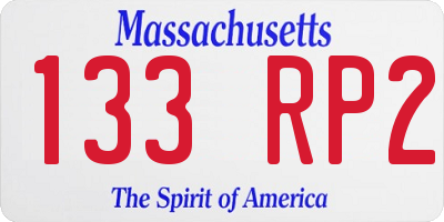 MA license plate 133RP2