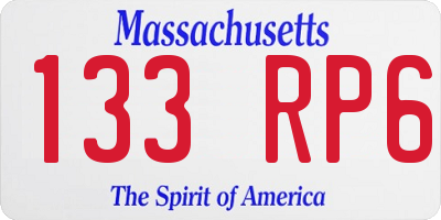 MA license plate 133RP6