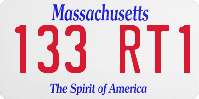 MA license plate 133RT1