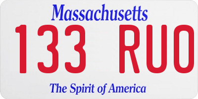 MA license plate 133RU0