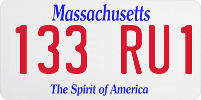 MA license plate 133RU1