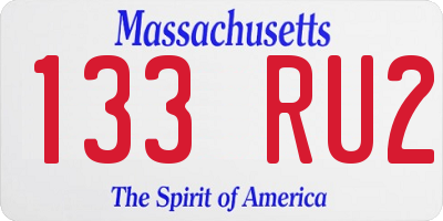 MA license plate 133RU2