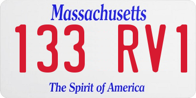 MA license plate 133RV1