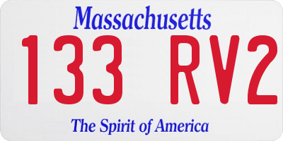 MA license plate 133RV2