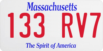 MA license plate 133RV7