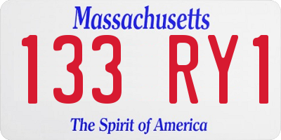 MA license plate 133RY1