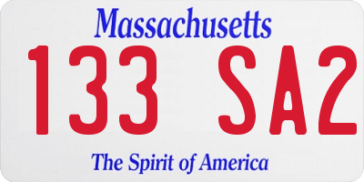 MA license plate 133SA2