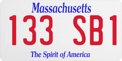 MA license plate 133SB1
