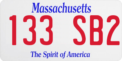 MA license plate 133SB2