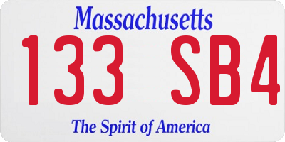 MA license plate 133SB4