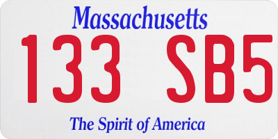 MA license plate 133SB5