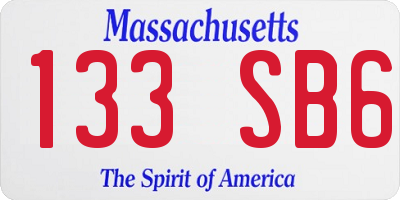 MA license plate 133SB6