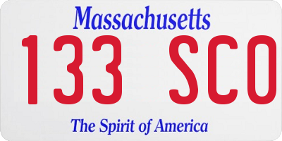 MA license plate 133SC0