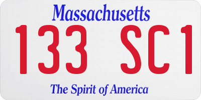 MA license plate 133SC1