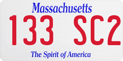 MA license plate 133SC2