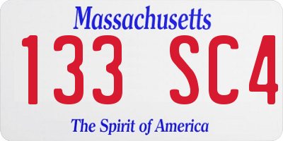 MA license plate 133SC4