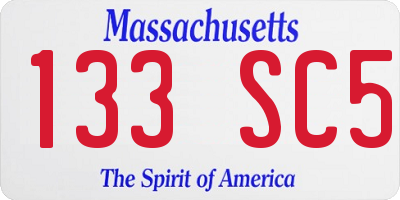 MA license plate 133SC5