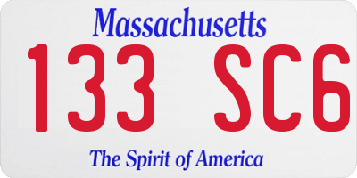 MA license plate 133SC6