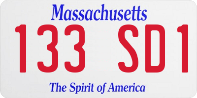 MA license plate 133SD1