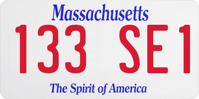 MA license plate 133SE1