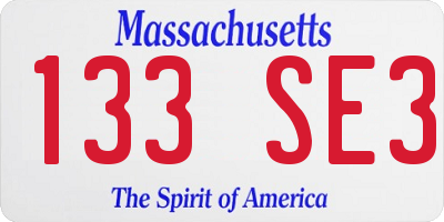 MA license plate 133SE3