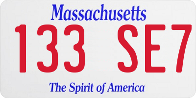 MA license plate 133SE7