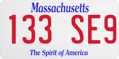 MA license plate 133SE9