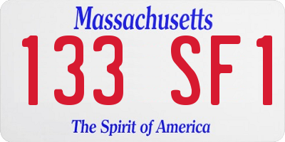 MA license plate 133SF1