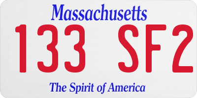 MA license plate 133SF2