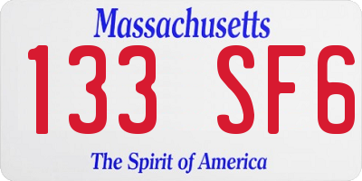 MA license plate 133SF6