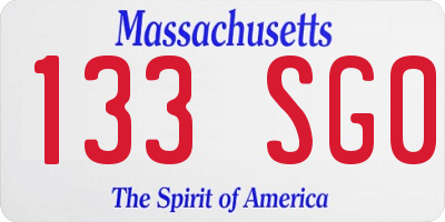 MA license plate 133SG0