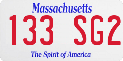 MA license plate 133SG2