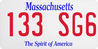 MA license plate 133SG6