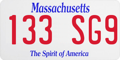 MA license plate 133SG9